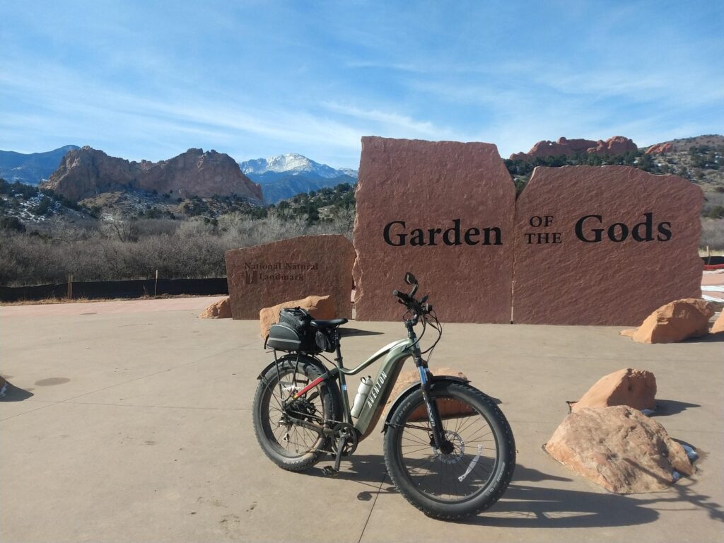 E-bike on the paved path at Garden of the Gods, Colorado Springs